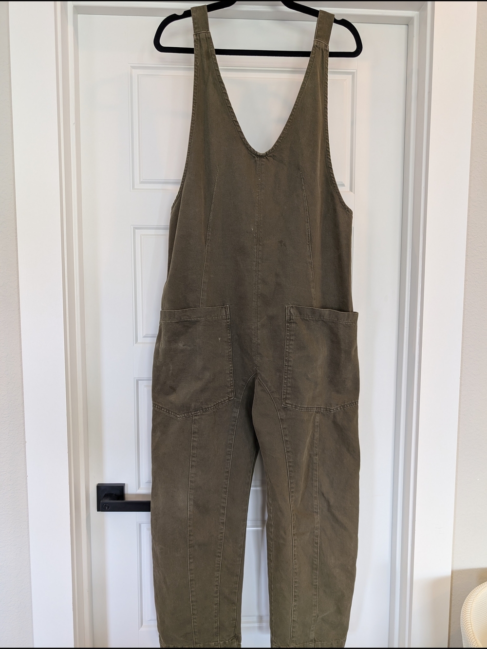 Free People-We The Free High Roller Overalls in Olive Green
